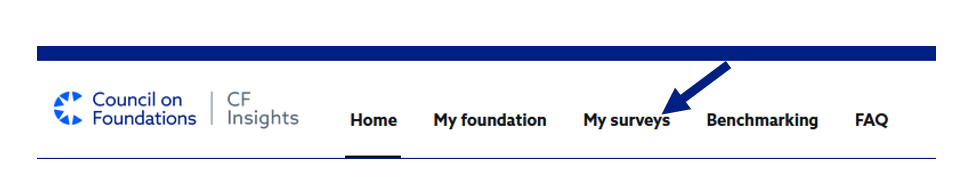 Or click the My surveys link at the top of the page
